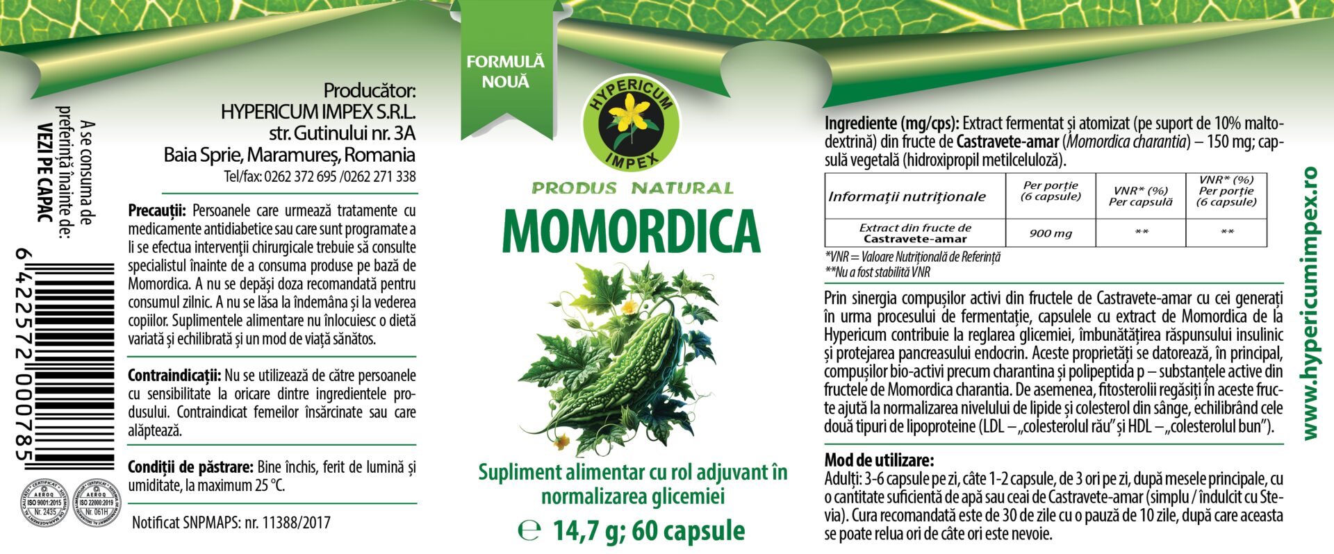 Capsule Momordica – Castravete Amar