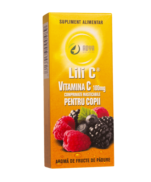 Lili C pentru copii cu aromă de fructe de pădure 100mg