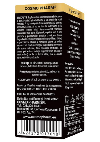 Ulei esential de GHIMBIR – Zingiber officinale