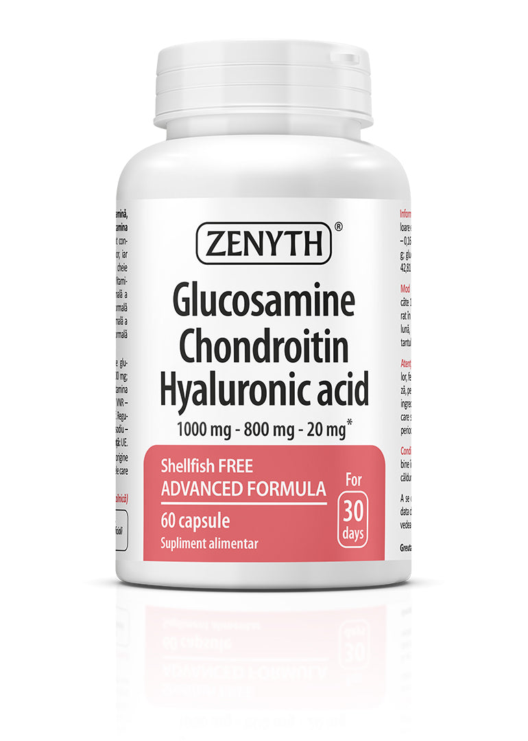 Glucozamina, Condroitina si Acid Hialuronic, 60 capsule