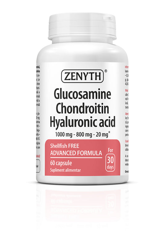 Glucozamina, Condroitina si Acid Hialuronic, 60 capsule