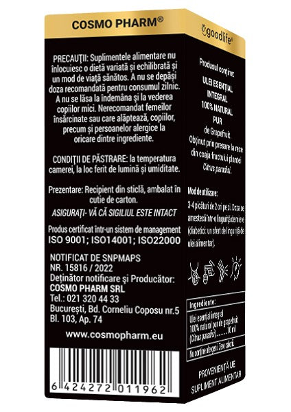 CITRUS PARADISI – Ulei Esential De Grapefruit Uz Intern 10 ml
