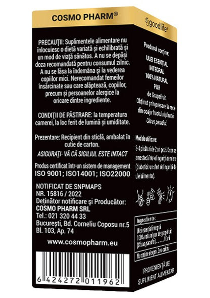 CITRUS PARADISI – Ulei Esential De Grapefruit Uz Intern 10 ml