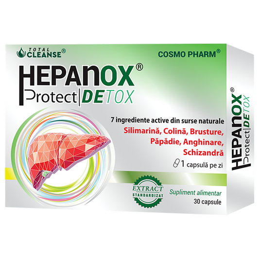 Hepanox Protect Detox – Protectie Ficat, 30 Capsule