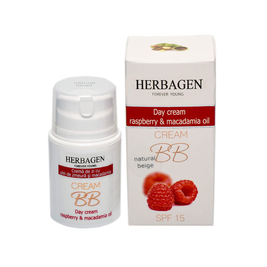 Cremă de zi BB cu ulei de zmeură și macadamia SPF 15
