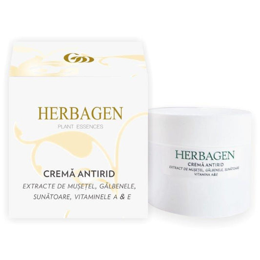 Crema antirid supergrasă cu extract de mușețel, gălbenele, sunătoare, vitaminele A și E