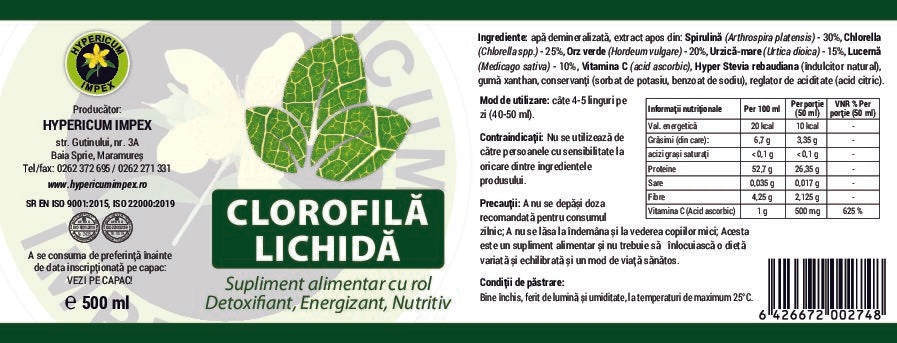 Clorofilă lichidă 500 ml