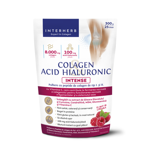Interherb Colagen&acid hialuronic zmeura pulbere 300gr