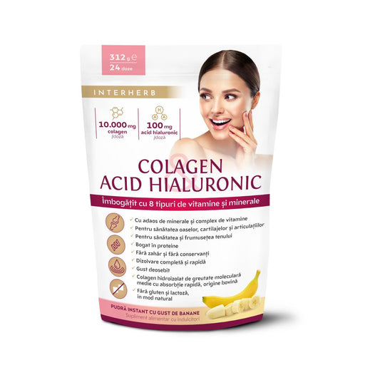 Colagen&acid hialuronic aroma banane pulbere 312gr