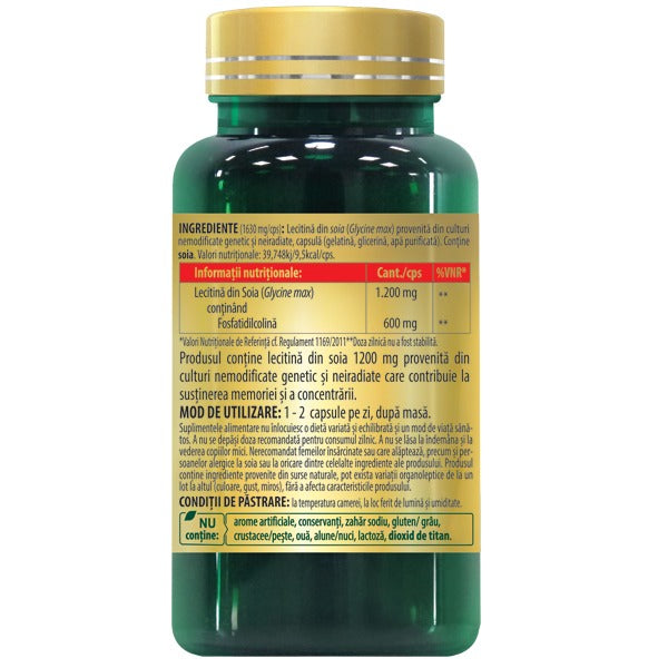 Lecitina 1200 mg Capsule, cu 50% Fosfatidilcolina