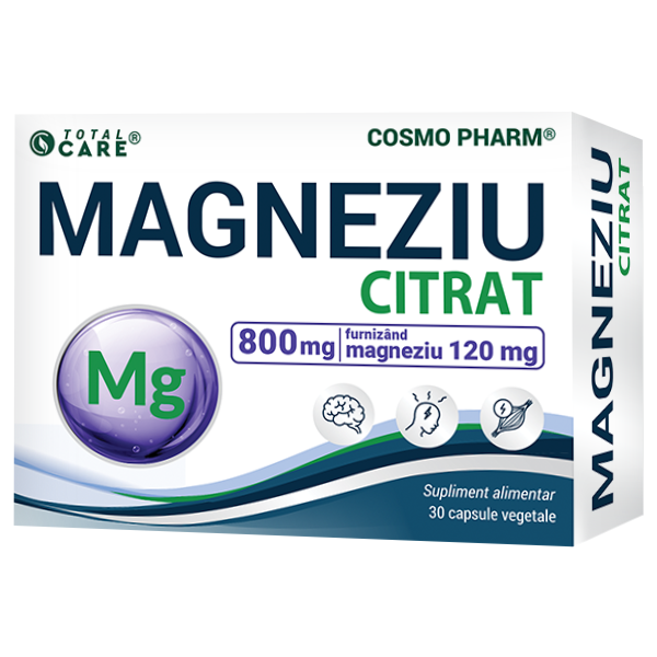 Magneziu Citrat 800 mg – Magneziu pur elemental 120 mg