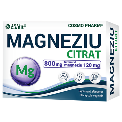 Magneziu Citrat 800 mg – Magneziu pur elemental 120 mg