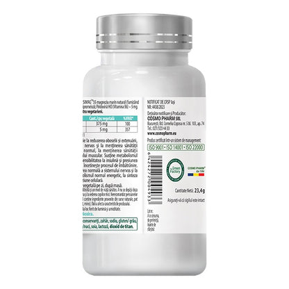 Magneziu Marin Natural 375 + B6 Premium – Stres, Nervozitate capsule vegetale