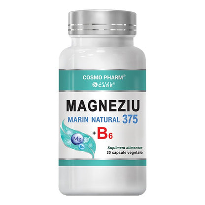 Magneziu Marin Natural 375 + B6 Premium – Stres, Nervozitate capsule vegetale