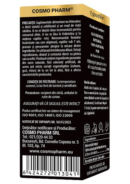 Ulei esential de Mandarin Rosu – Citrus reticulata