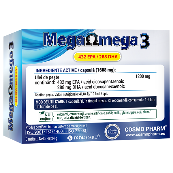 Mega Omega 3 Ulei De Peste Super Concentrat, Inima si Creier Sanatos
