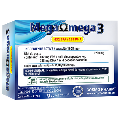 Mega Omega 3 Ulei De Peste Super Concentrat, Inima si Creier Sanatos