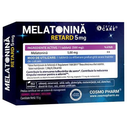 MELATONINA RETARD 5 mg – Somn usor si odihnitor