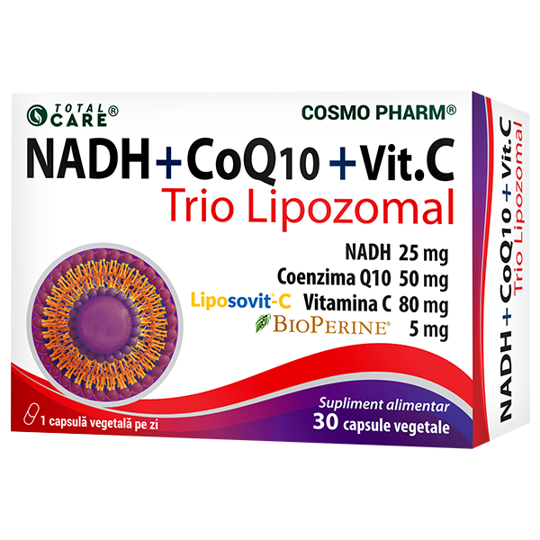 NADH + COENZIMA Q10 + VITAMINA C – Trio Lipozomal