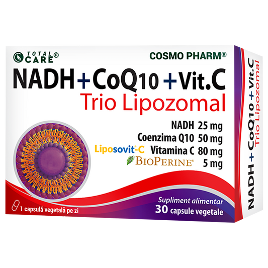 NADH + COENZIMA Q10 + VITAMINA C – Trio Lipozomal