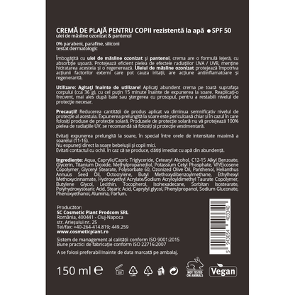 Emulsie plajă OZON SPF20 rezistentă la apă cu ulei de măsline ozonizat