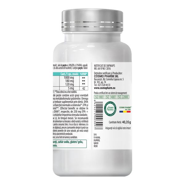 OMEGA 3 Ulei de Peste 1005mg, 30 capsule