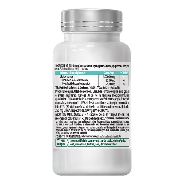 Omega 3 Ulei de Somon – 30 Capsule 1000 mg