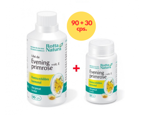 Pachet Ulei de Evening Primrose+Vit.E 120 cps. la pret de 90 cps.