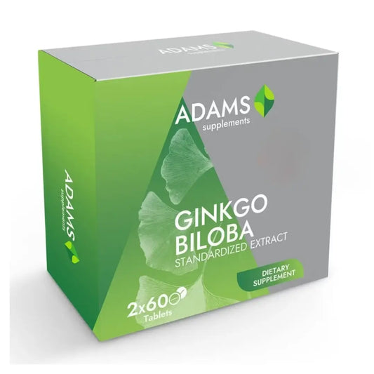 Ginkgo Biloba 2x60 tablete – Extract vegetal Adams Vision