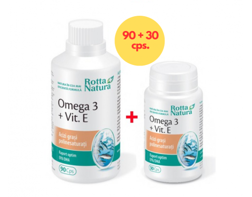 Pachet Omega 3+Vit.E 120 cps. la pret de 90 cps.
