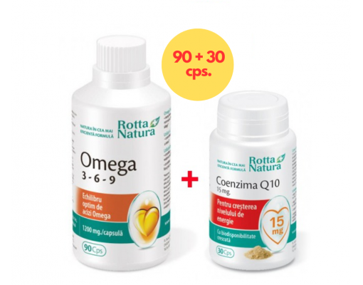 Pachet Omega 369 90 cps. si Coenzima Q10 15 mg 30 cps.