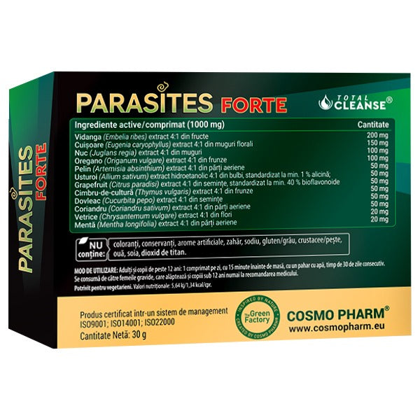Parasites Forte Total Cleanse® – Pentru Paraziti Intestinali si Viermi