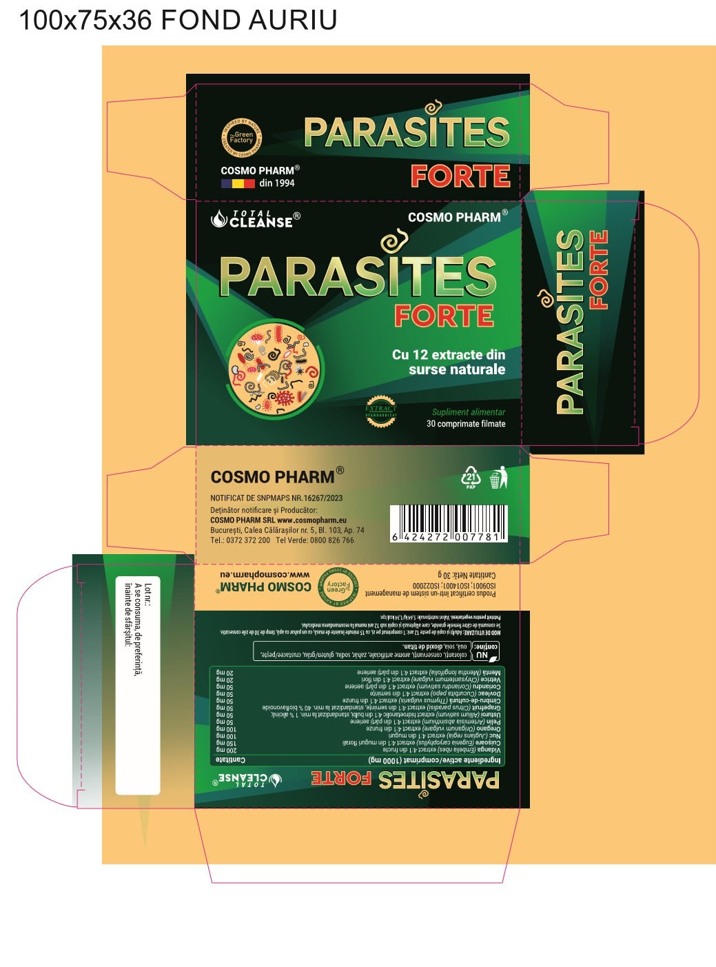Parasites Forte Total Cleanse® – Pentru Paraziti Intestinali si Viermi