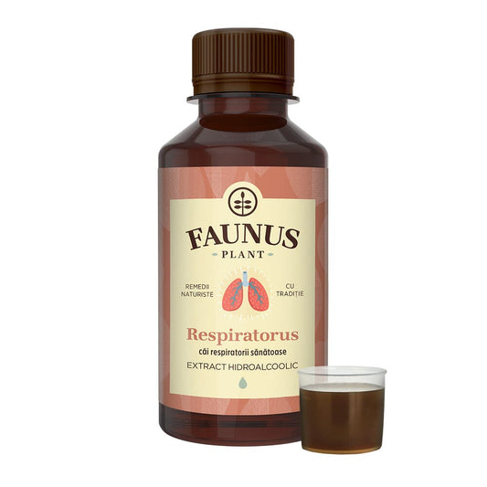 Respiratorus - Tinctură. Flacon 200ml. Extract hidroalcoolic concentrat din 5 plante medicinale pentru căi respiratorii curate