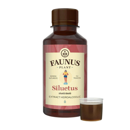 Siluetus - Tinctură. Flacon 200ml. Extract hidroalcoolic concentrat din 9 plante medicinale pentru reducerea greutății, cu efect detoxifiant