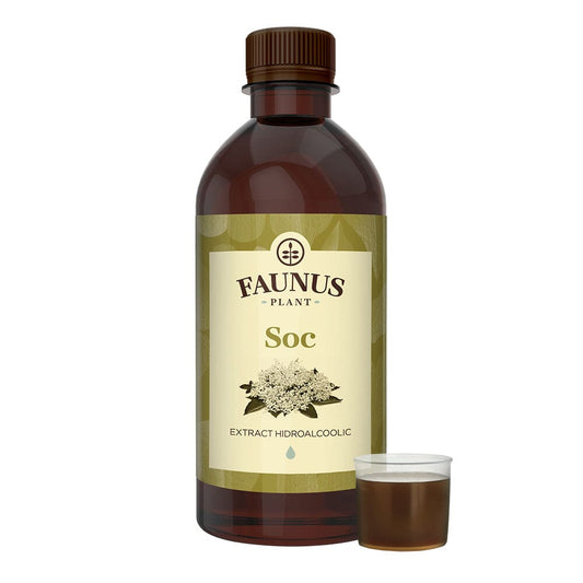 Soc - Tinctură. Flacon 500ml. Extract hidroalcoolic concentrat din flori de soc pentru căi respiratorii curate, cu efect expectorant