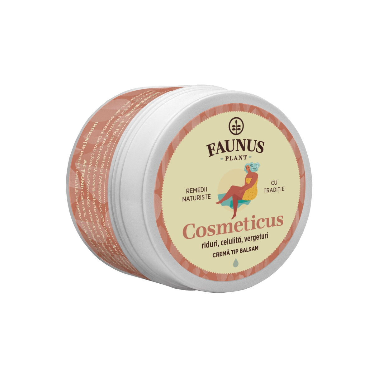 Cosmeticus - Cremă tip balsam 50ml. Combinație de extracte naturale, ceară de albine și rășină de brad cu acțiune benefică împotriva celulitei și vergeturilor