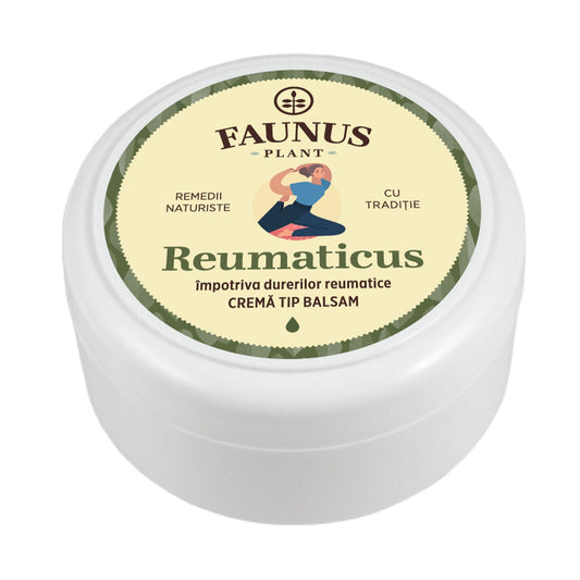 Reumaticus - Cremă tip balsam 100ml. Extracte din plante medicinale, ceară de albine și rășină de brad pentru durerile reumatice și inflamații