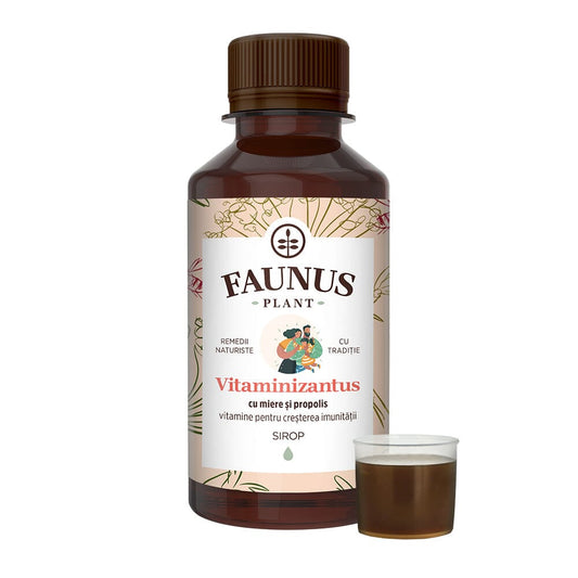 Vitaminizantus cu Miere si Propolis - Sirop. Flacon 200ml. Efect vitaminizant, întărește imunitatea și crește rezistența organismului