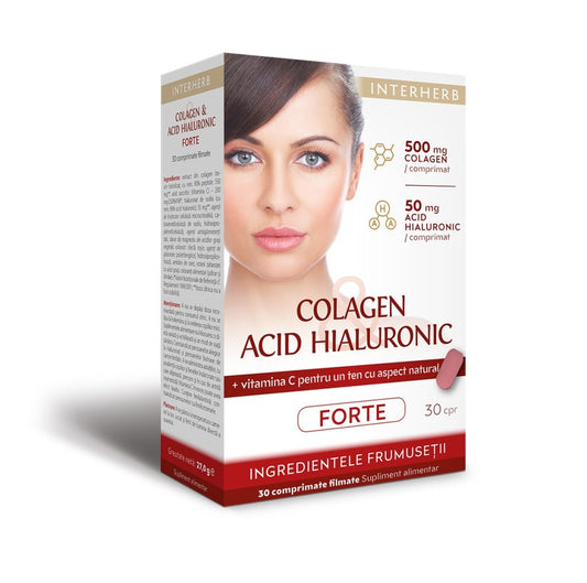 Interherb Colagen&acid hialuronic forte 30cpr