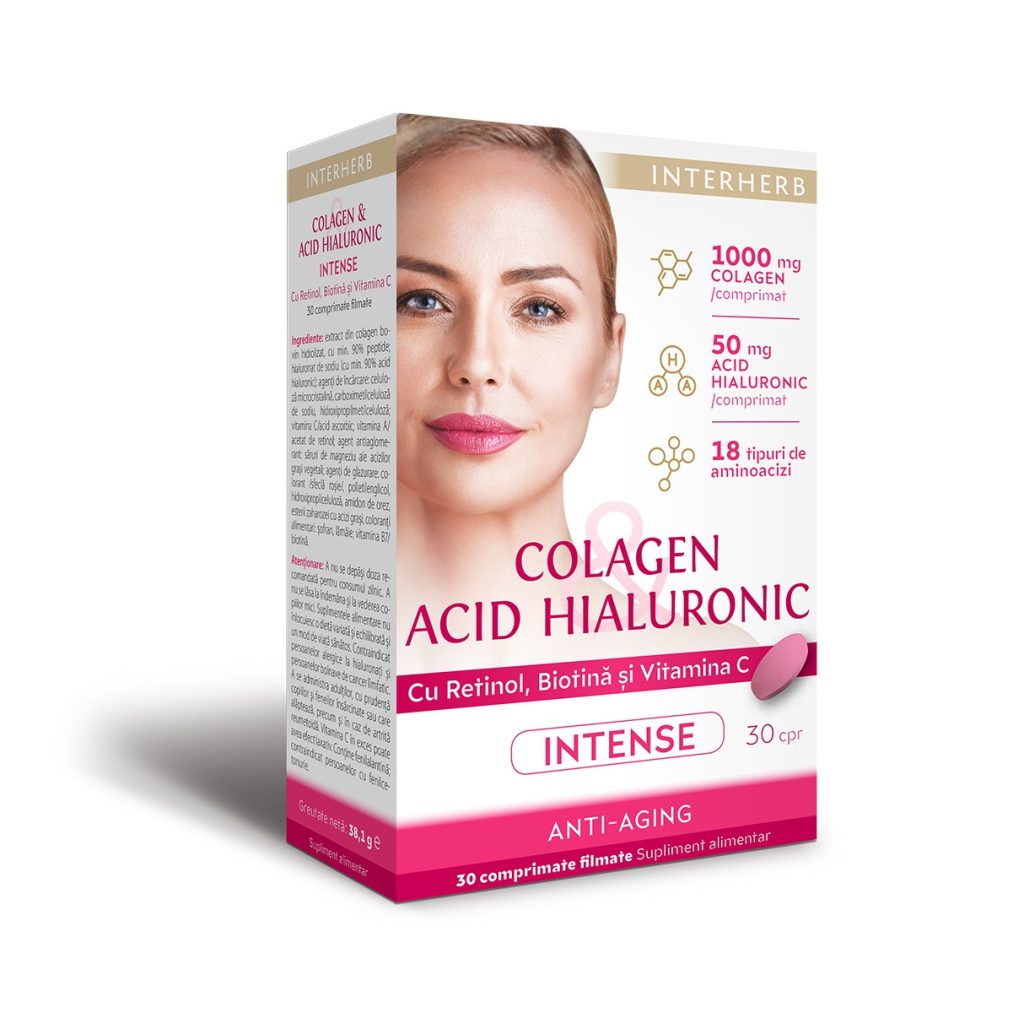 Interherb Colagen&acid hialuronic intense 30cpr