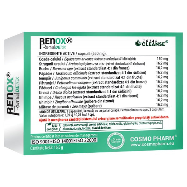 Renox® Renal Detox 30 cps. Detoxifiant, Diuretic