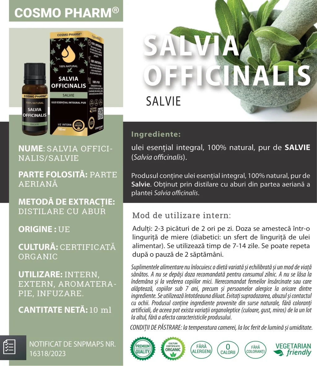 Ulei esential de Salvie – Salvia officinalis