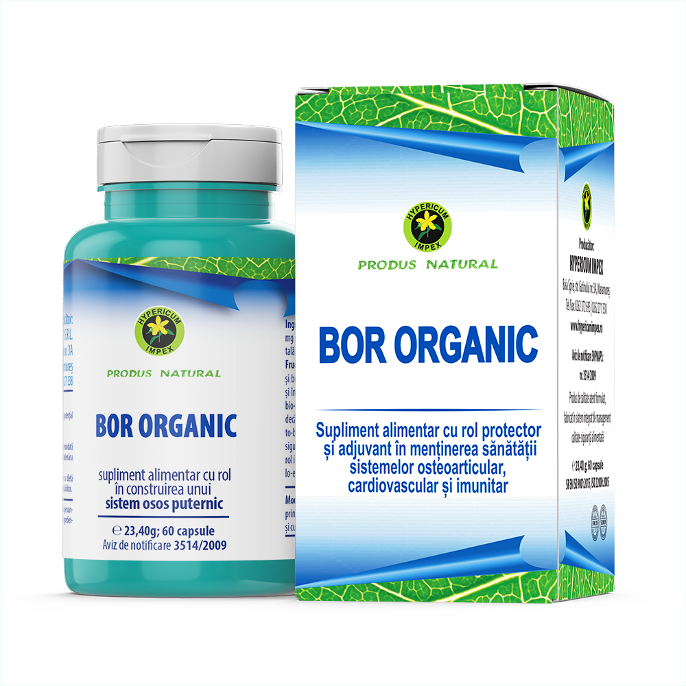 Capsule Bor Organic – atent formulat pentru a contribui la construirea unui sistem osos sănătos și puternic.