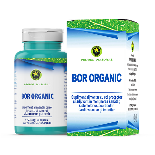 Capsule Bor Organic – atent formulat pentru a contribui la construirea unui sistem osos sănătos și puternic.