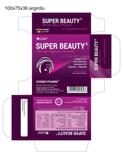 Super Beauty: Colagen Pentru Par Unghii si Piele + Acid hialuronic, Q10