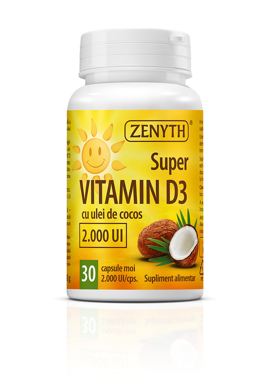 Super Vitamina D3 2000 UI, 30 capsule