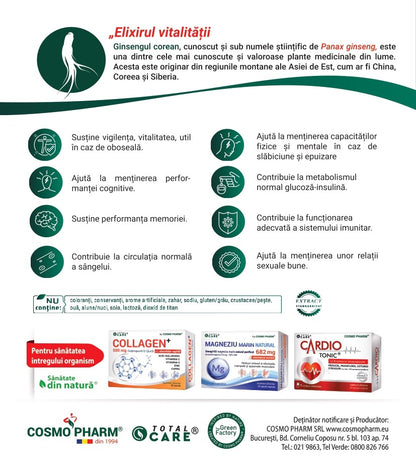 GINSENG COREAN 2000 mg – Vitalitate si Echilibru!