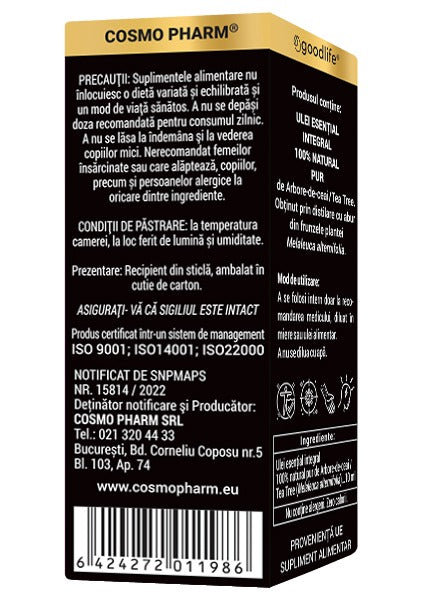 TEA TREE Ulei Esential De Arbore De Ceai 10ml 100% Pur
