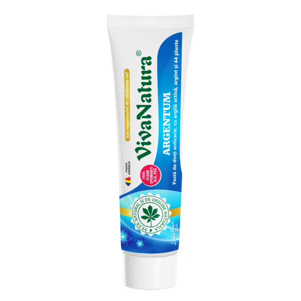 Argentum – pasta de dinti naturală 99,5% cu argila si argint, fara fluor, 150 ml – Leonard Radutz formula – VivaNatura